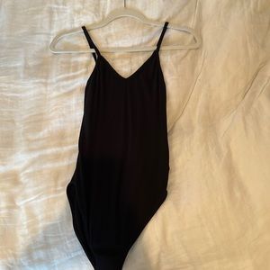 Agolde black ribbed bodysuit